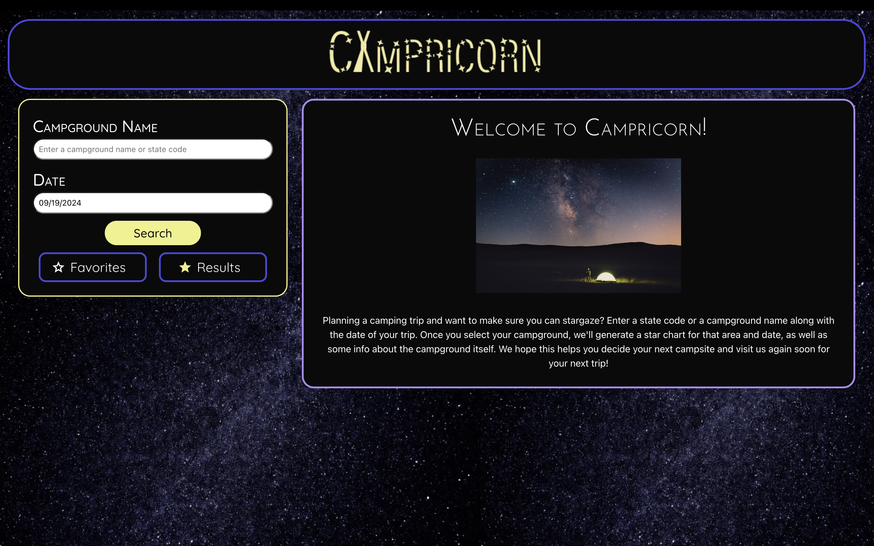 #Campricorn: homepage